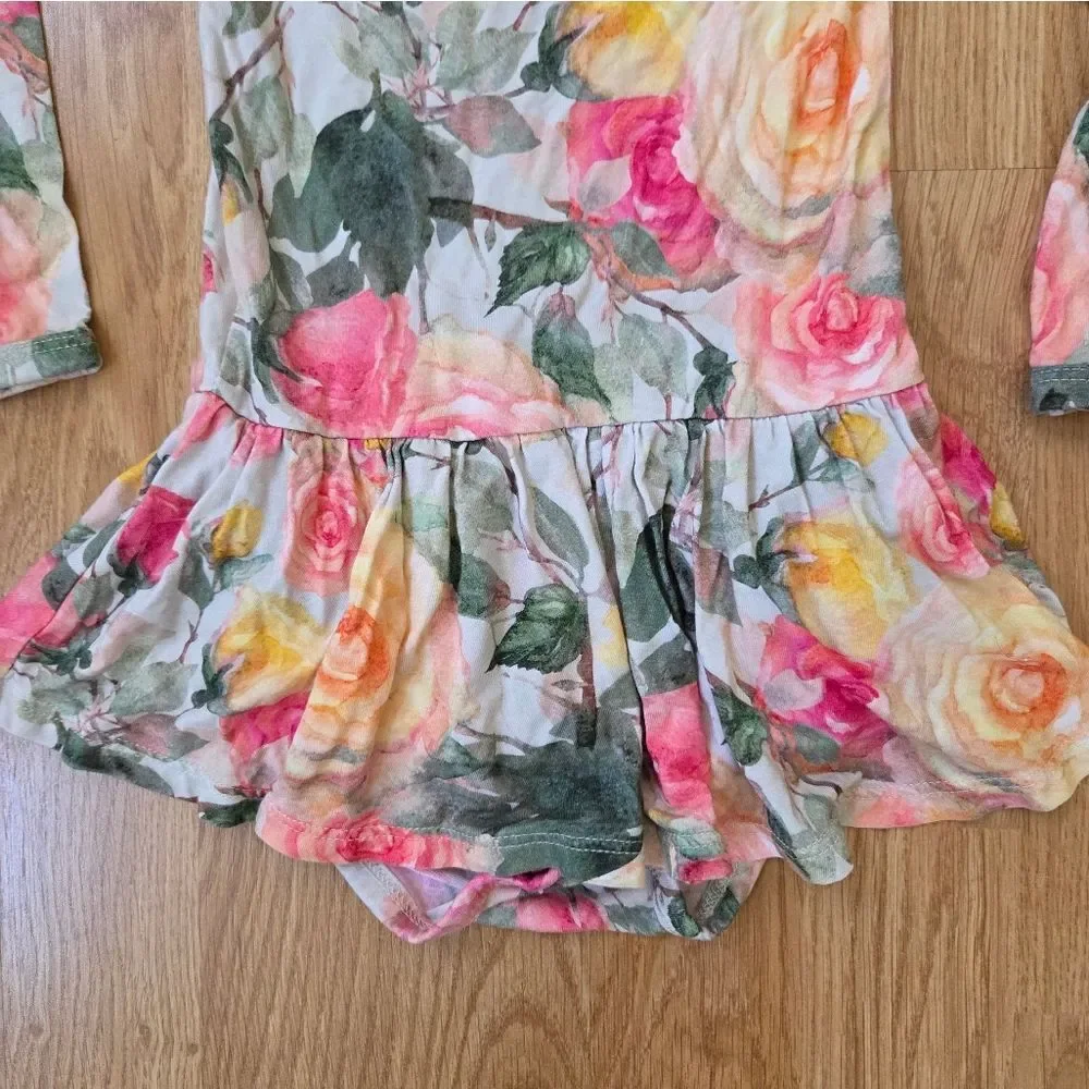 Little Bum Bums Natural Bamboo Ruffle Dress Sz 18-24 Months